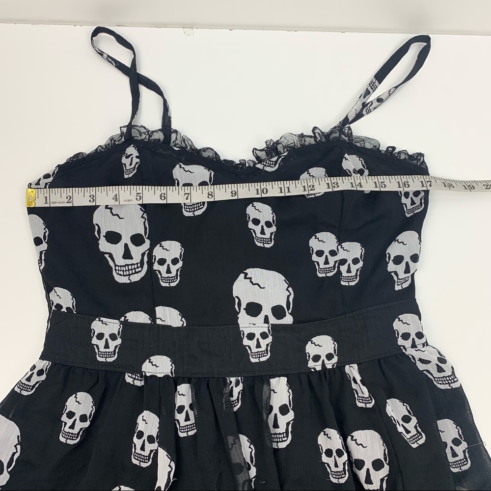 TRIPP NYC Skull Chiffon Dress Ruffles Goth Black Size Large - Picture 9 of 13